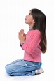 Cute Little Pretty Girl Kneeling And Praying Stock Photos, Pictures ...