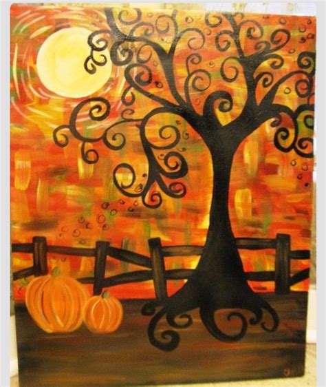 Pin By Kikis Gomez On Halloweenthanksgiving Autumn Art Fall Canvas