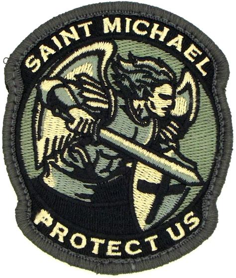 St Michael Protect Us Patch Modern Design With Hook Fastener