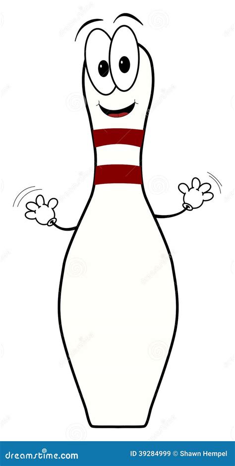 Happy Cartoon Bowling Pin Character Stock Illustration Illustration
