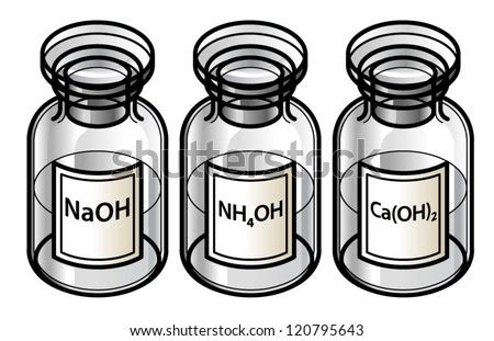 Trio Bases Sodium Hydroxide Ammonium Hydroxide Stock Vector (Royalty ...