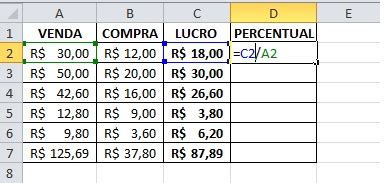 Como calcular o lucro no Excel Blog de Informática Cursos Microcamp