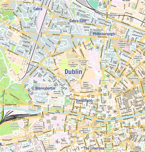 Dublin City Map Laminated Wall Map Of Dublin Ireland