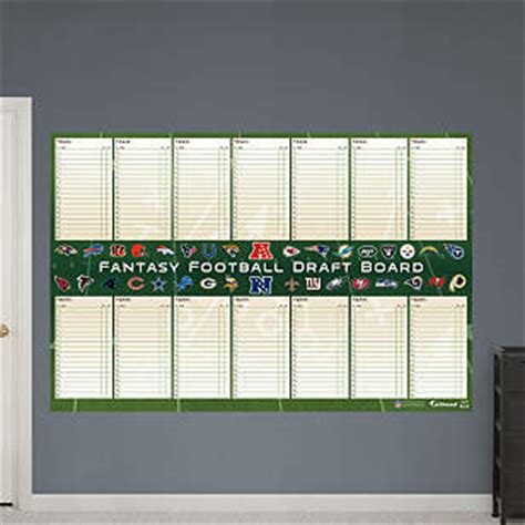 Any player could be out at any time. Dry Erase Fantasy Football Draft Board Wall Decal | Shop ...