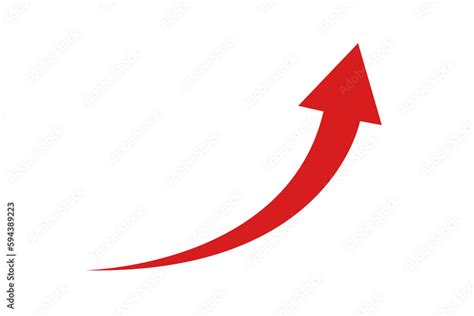 Red Curved Graph With Arrow Png File Type Stock Illustration Adobe Stock