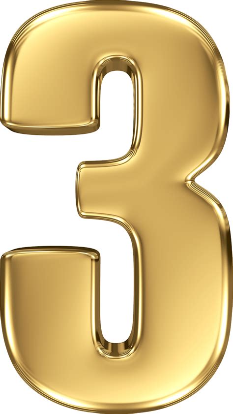 Gold Number 3 Transparent Png Stickpng