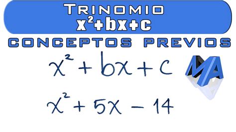 Factorización Trinomios De La Forma X2bxc Conceptos Previos Youtube
