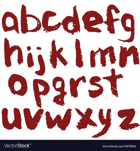 Hand Drawn English Alphabet Royalty Free Vector Image