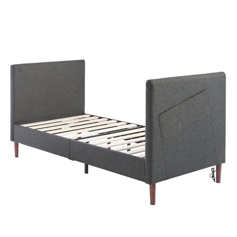 Zinus Judy Dark Grey Upholstered Twin Daybed With Usb Ports Fppdjg 039