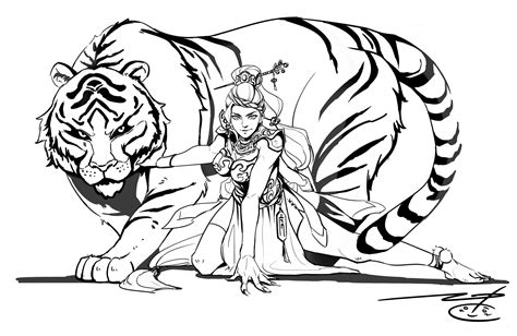 Artstation Tiger And Girl