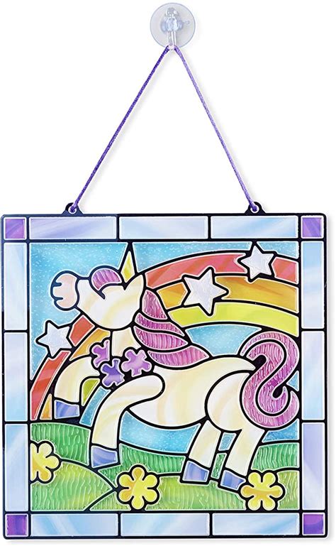 Melissa And Doug Stained Glass Made Easy Craft Kit Unicorn Glass Art Projects Activity Kits