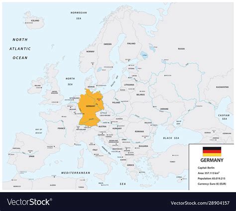 Location Germany On European Continent Royalty Free Vector