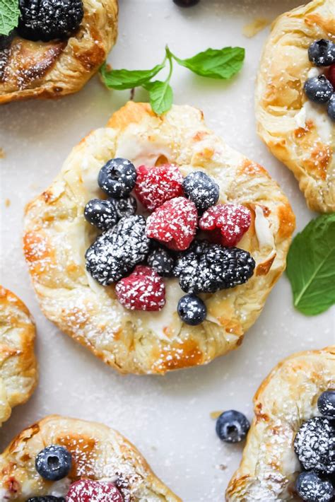 Triple Berry Cream Cheese Puff Pastry Tarts Fettys Food Blog
