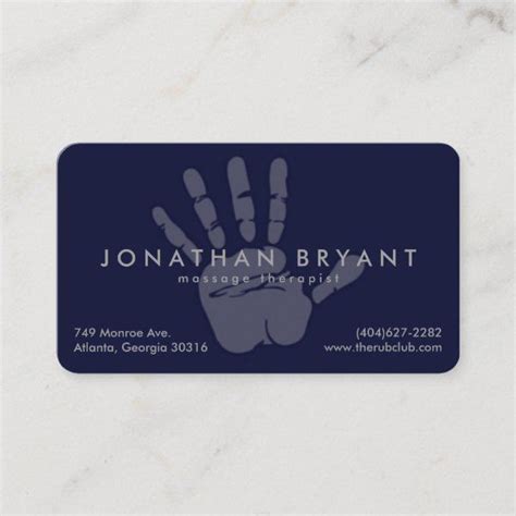 Maybe you would like to learn more about one of these? Navy Blue Massage Therapist Business Card | Zazzle.com | Massage therapist, Massage, Printing ...