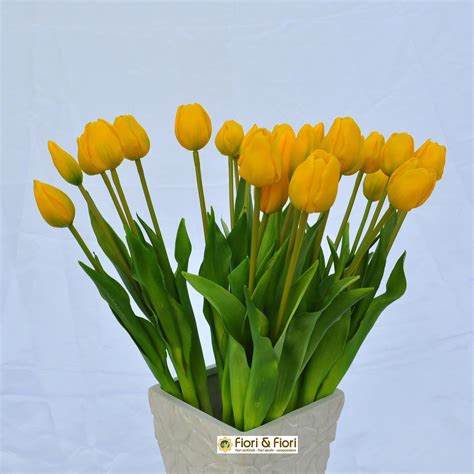 Tulipano artificiale èlite giallo per composizioni di fiori finti