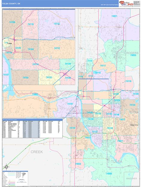 Tulsa County Ok Wall Map Premium Style By Marketmaps