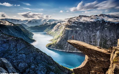 Nature Landscape Mountain Jumping Norway Wallpapers Hd Desktop