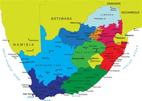 Doodle Freehand Drawing South Africa Political Map With OFF