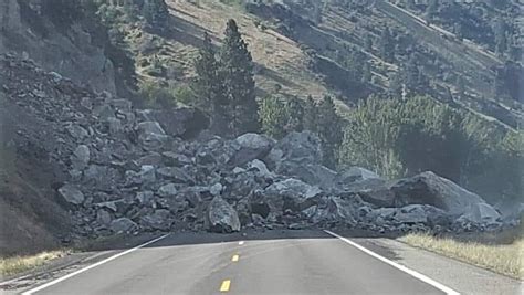 Impressive Rock Slide On Highway 95 Near Riggins Today Photo From The