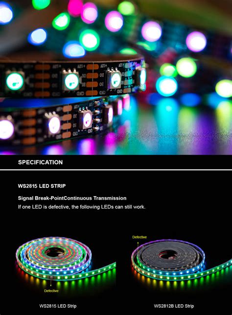 Dc12v Individually Addressable 5050 Rgb Led Strip Ws2815 Rose Lighting