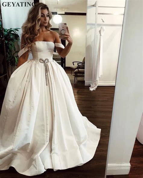 Booma Elegant Mermaid Wedding Dresses Off The Shoulder Sweetheart Full