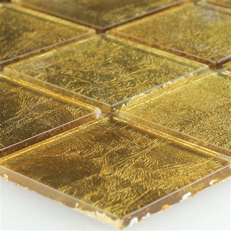 Glass Mosaic Effect Tiles Gold 48x48x4mm Ebay Mosaic Glass Glass Tile Mosaic Tiles