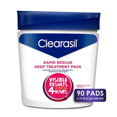 Clearasil Salicylic Acid Rapid Rescue Deep Treatment Acne Pads 90
