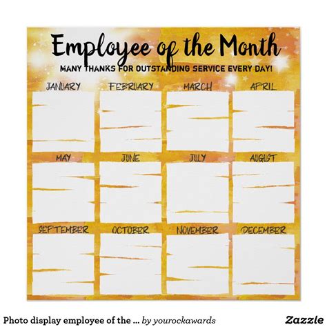 Photo Display Employee Of The Month Recognition Poster Incentives For