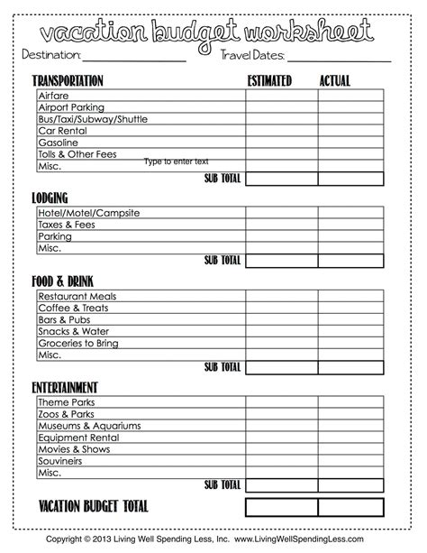 Free Printable Travel Budget Templates [Google Sheets, Excel, PDF]