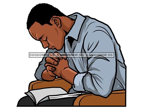 Afro Black Man Praying Pray Prayers Faith Meditation Bible Etsy