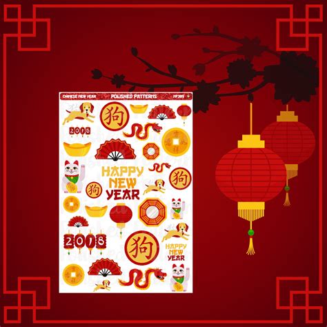 Chinese New Year Planner Stickers Nf389 High Gloss Etsy
