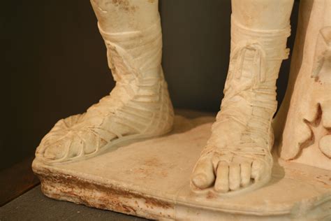 Roman Gladiator Sandal And Foot Detail From Sculpture In Capitoline