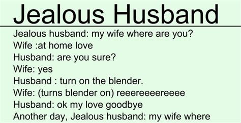 Hilarious Joke About A Jealous Husband