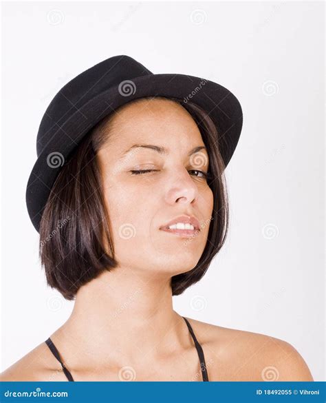 Flirty Stock Image Image Of Expression Face Winking 18492055