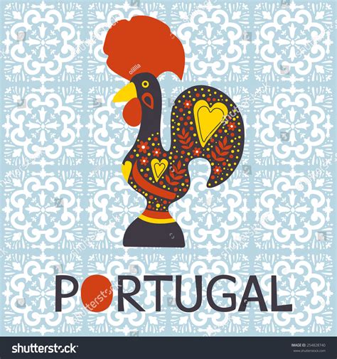 Illustration Of Decorated Barcelos Rooster Symbol Of Portugal Vector