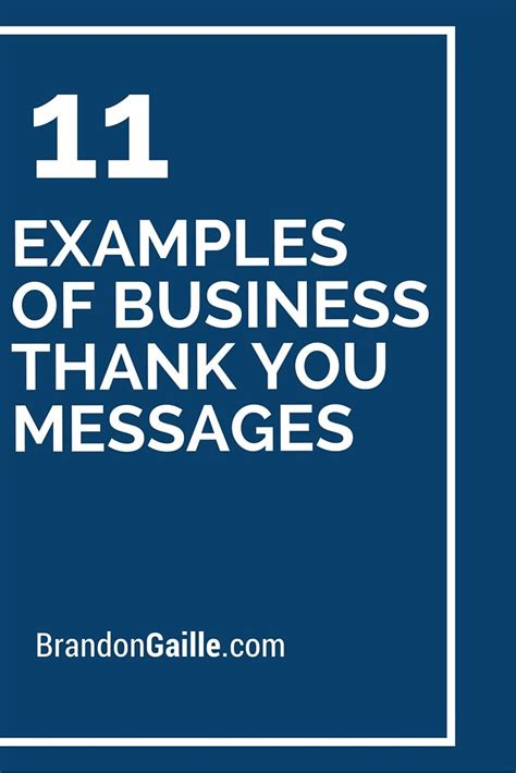 The Words 11 Examples Of Business Thank You Messages In White On A Blue