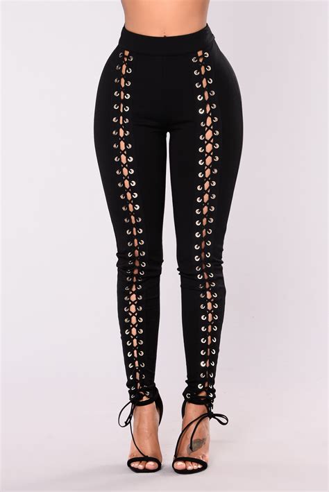 Xs And Os Lace Up Pants Black
