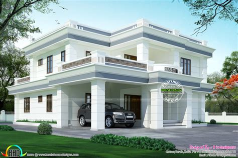 Modern Flat Roof House In Sq Yd Kerala Home Design And Floor