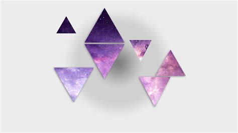 Galaxy Space Purple Triangle Contrast Wallpapers Hd