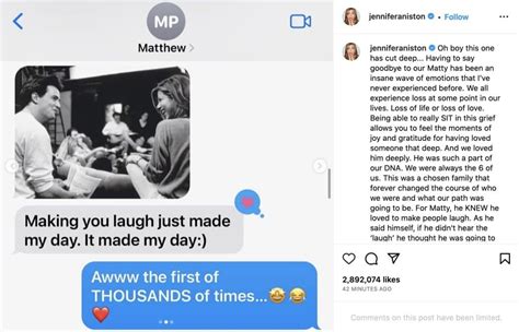 Jennifer Aniston Pays Tribute To Matthew Perry In Heartfelt Post Hot