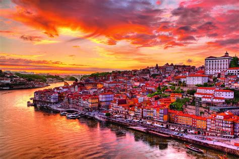 Porto Portugal At Sunset
