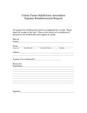 Fillable Online CFSA Expense Reimbursement Request Form CFSA Expense