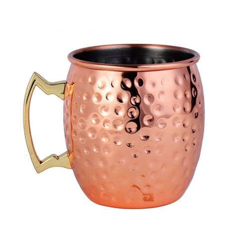 18oz Stainless Steel Moscow Mule Mug Retro Cocktail Glasses 500ml Ice Beer Mugs Drum Copper