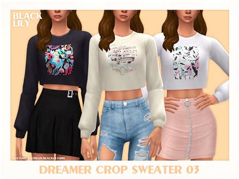 Dreamer Crop Sweater 03 By Black Lily At Tsr Sims 4 Updates