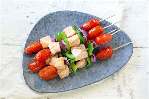 Barbecued Salmon Kebabs Ohmydish