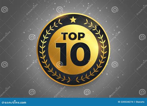 Top 10 Best Award Label Golden Badge Symbol Design Stock Vector