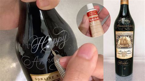 How To Hand Engrave Calligraphy On Glass Wine And Champagne Bottles Full Process Tools And Tips