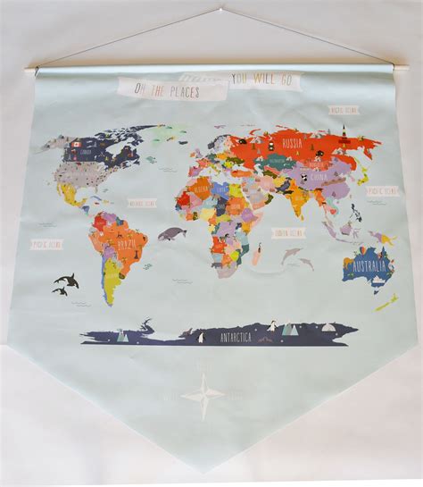 Giant Canvas Wall Banner World Map Wall Canvas Canvas Wall Hanging