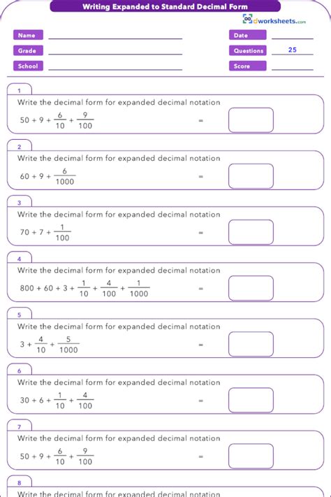 Common Core Standards Worksheets Math Grade 5 Common Core Worksheets