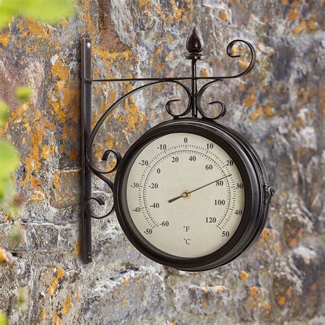 Wyegate Radio Controlled Wall Mounted Outdoor Clock And Thermometer